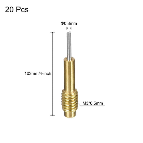 20pcs Replace Pins for Watch Band Pin Punch Tool 0.8mm Dia Brass Punch Pins