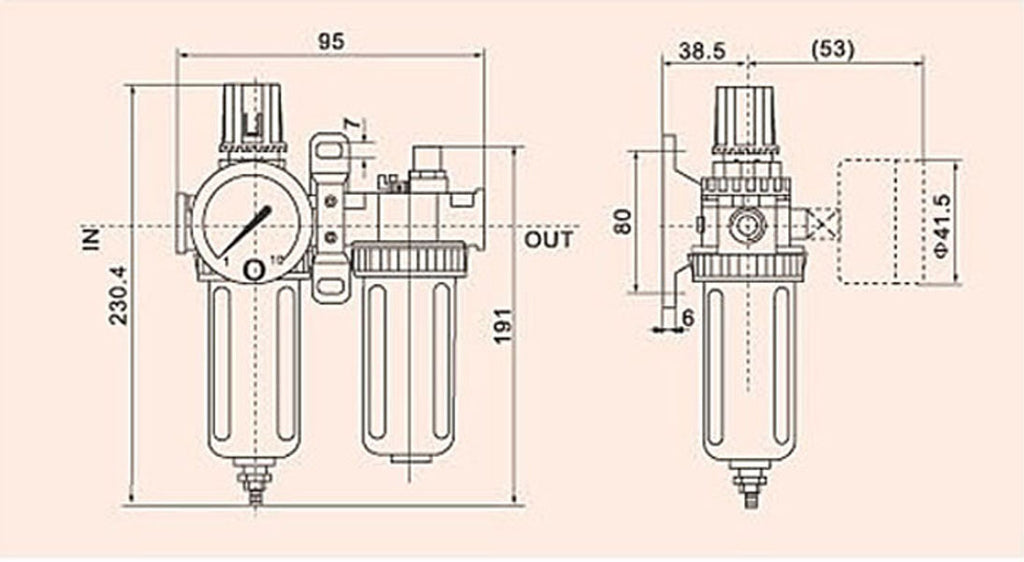 US Stock SFC-200 Pneumatic Air Filter Pressure Regulator lubricator 1/4"