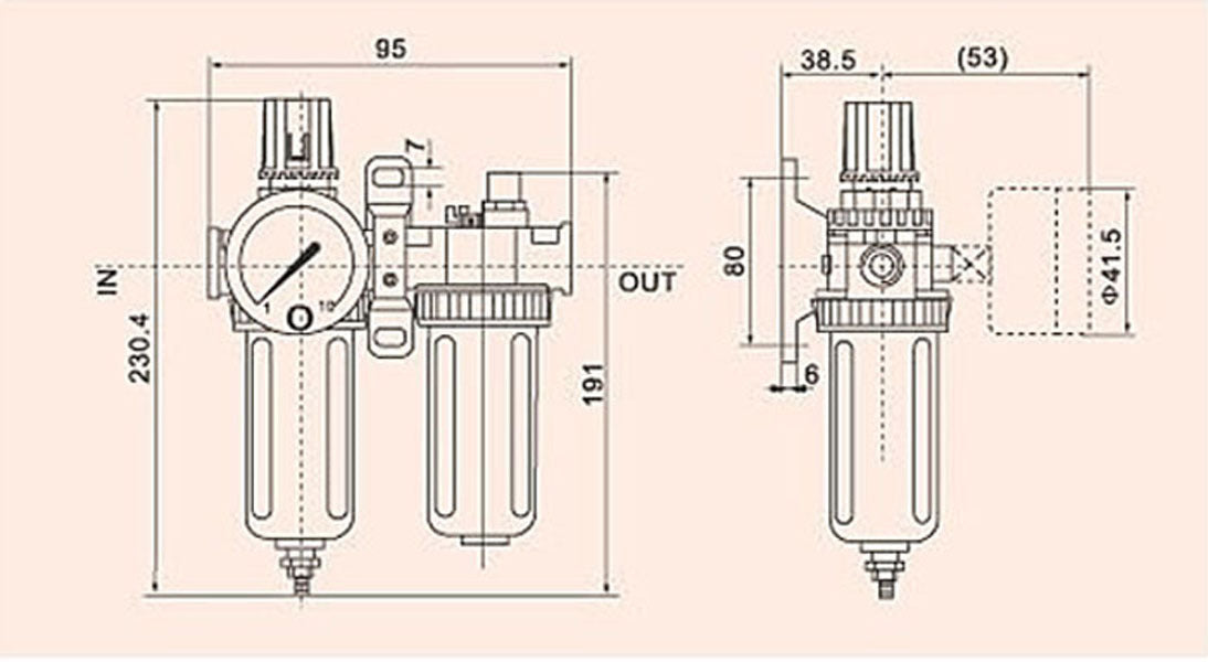 US Stock SFC-200 Pneumatic Air Filter Pressure Regulator lubricator 1/4"