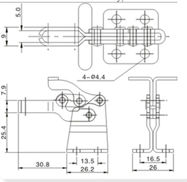 US Stock 4pcs Quickly Holding 68Kg Capacity Vertical Type Toggle Clamp 13005