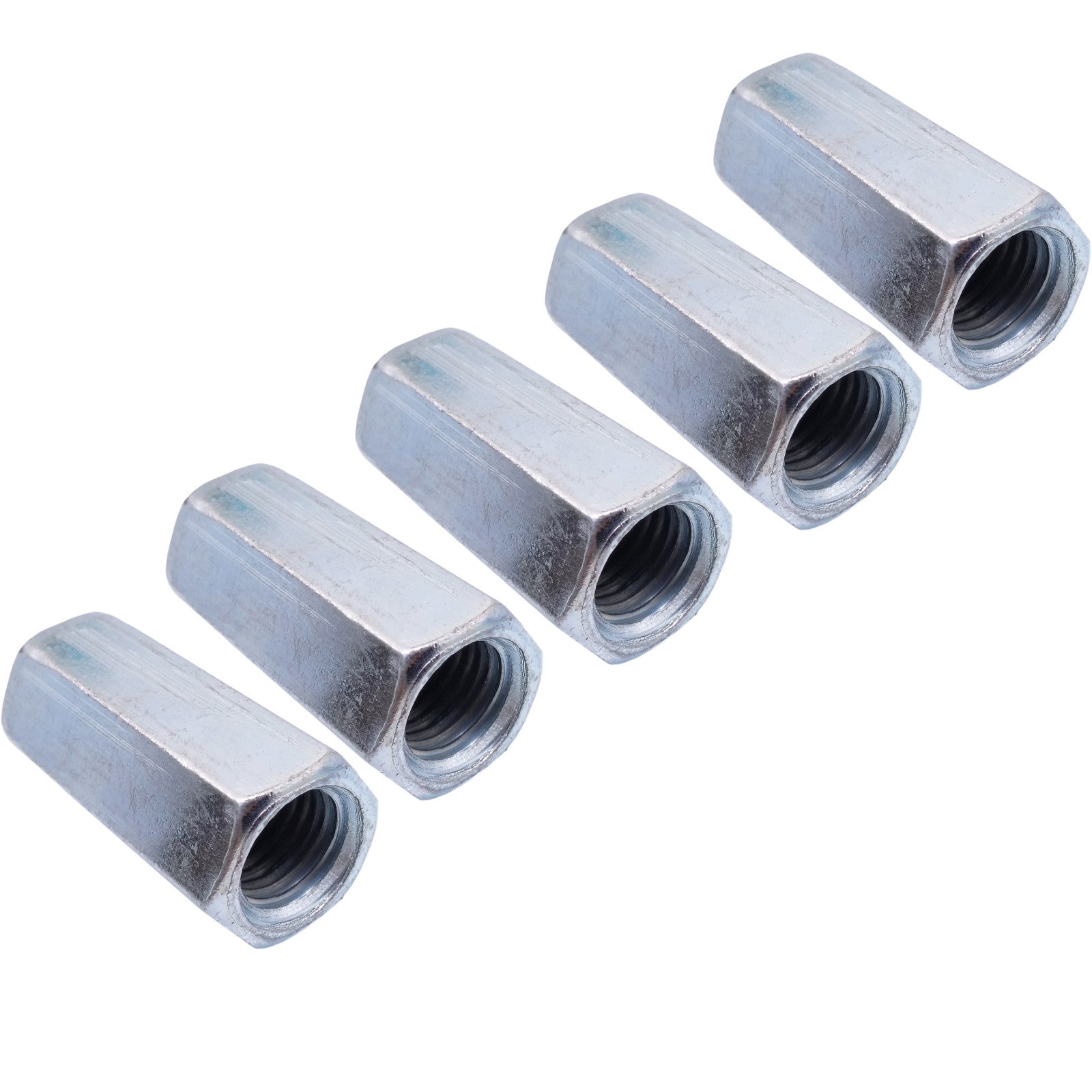US Stock 2pcs M16 x 2 x 49mm Long Rod Coupling Hex Nut Connector Zinc Plated