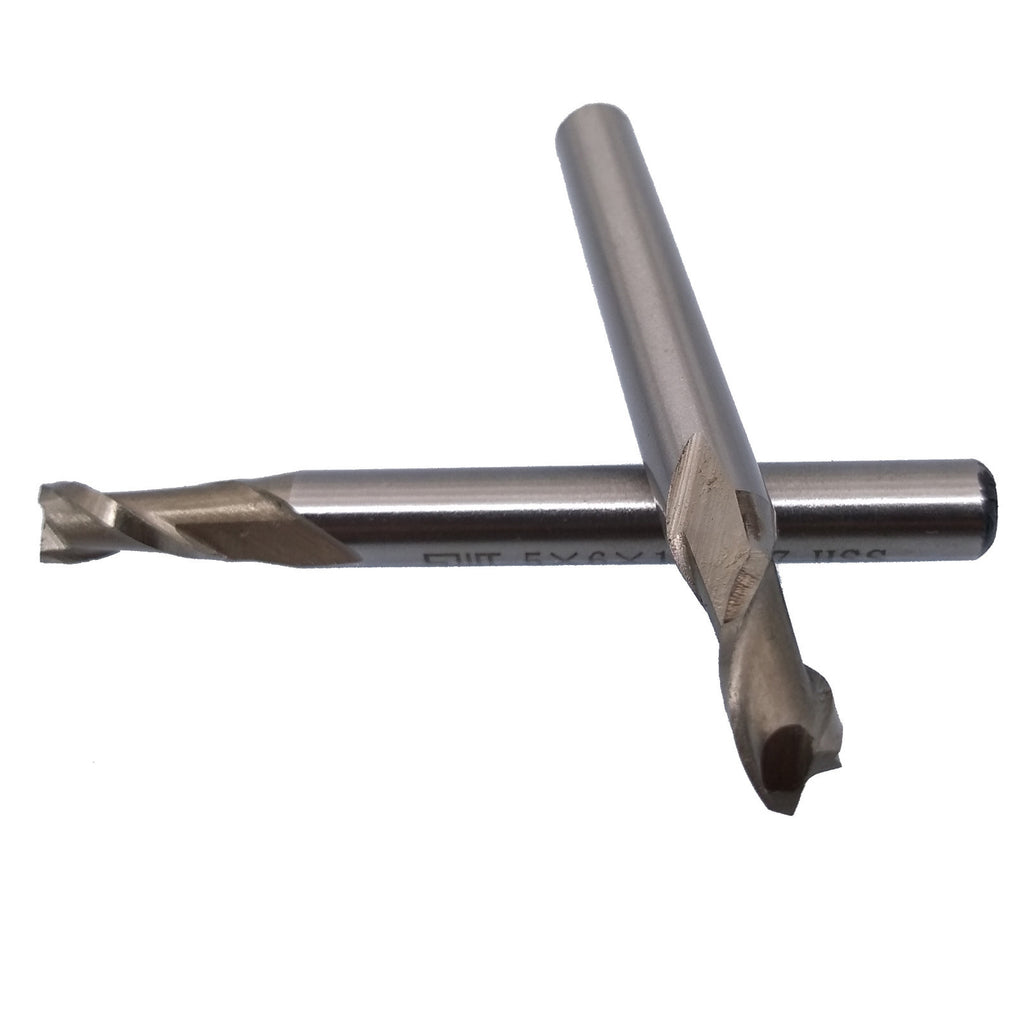 US Stock 3pcs 5mm Two 2 Flute HSS & Aluminium End Mill Cutter CNC Bit