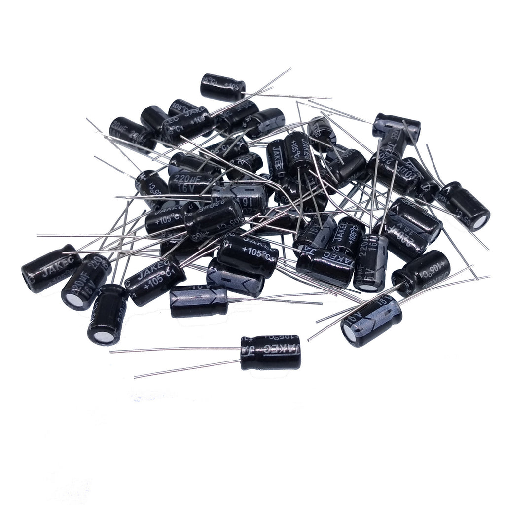 AU Stock 50pcs Electrolytic Capacitors 220uF 220mfd 16V +105℃ Radial 6 x 12mm