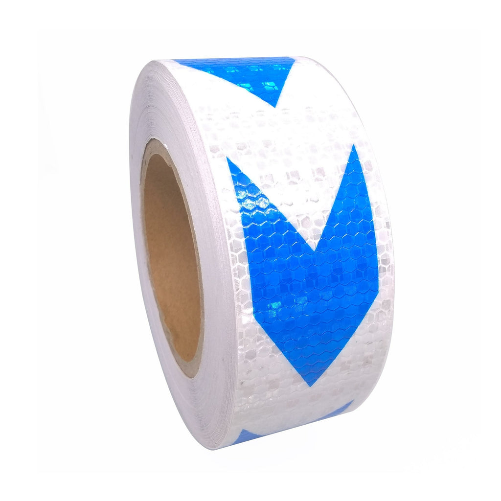 Car Truck Reflective Self-adhesive Safety Warning Tape Sticker Blue White 25m