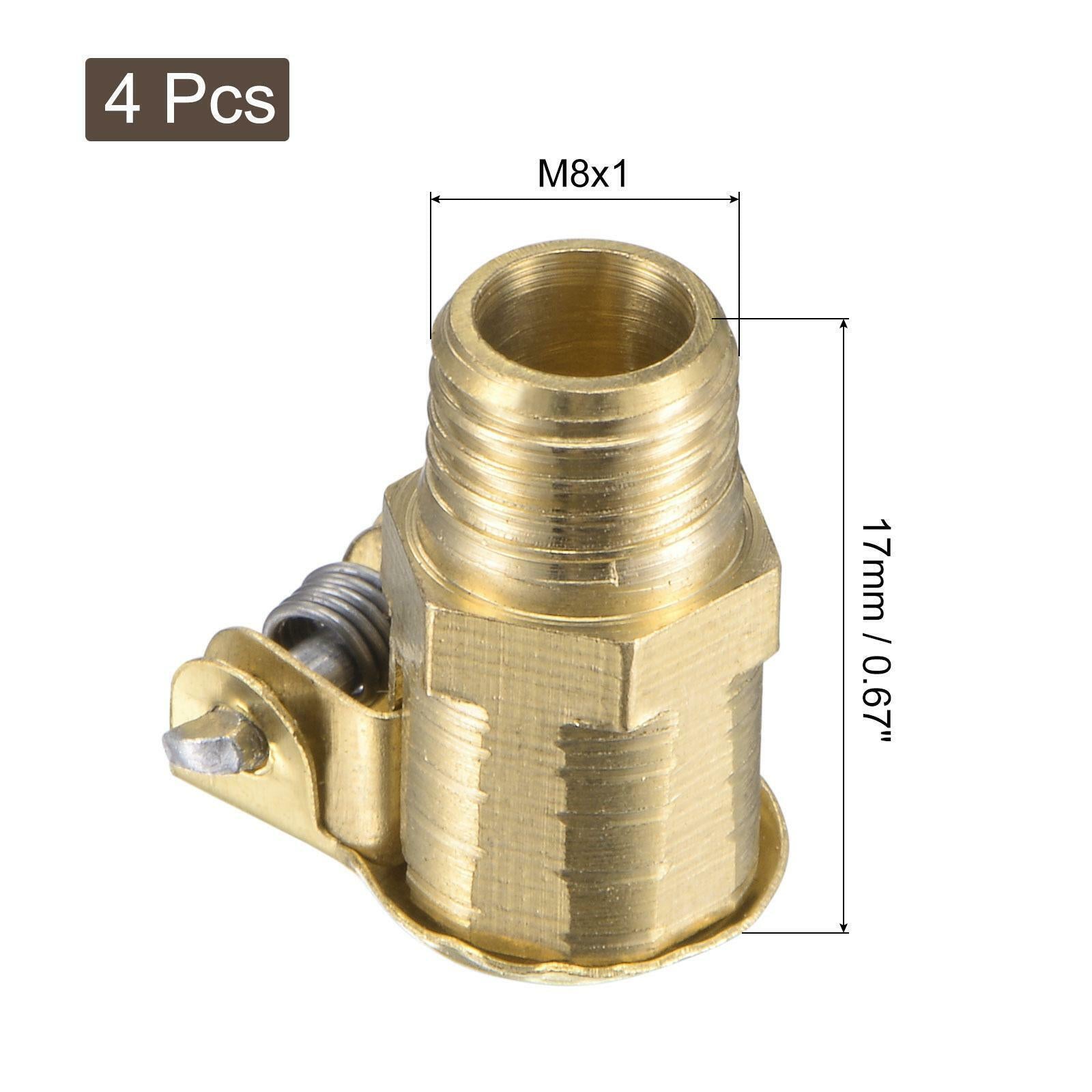4pcs Spring grease oil cup cap M8x1 external thread copper machine parts