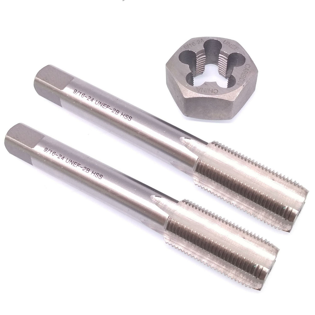 HSS 9/16-24 Taper & Plug Tap & 9/16-24 Hexagon Die Thread Right Hand Set