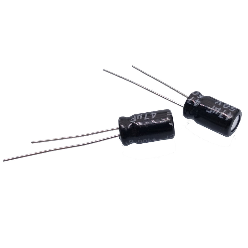 50pcs Electrolytic Capacitors 47uF 47mfd 50V +105℃ Radial 6 x 11mm