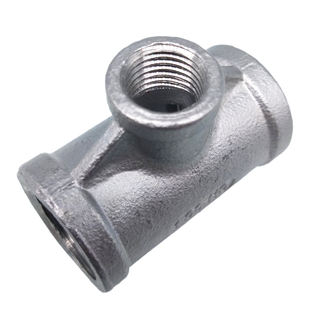 US Stock 1/2" x 1/4" x 1/2" Female T Tee Threaded Reducer Pipe Fitting SS NPT