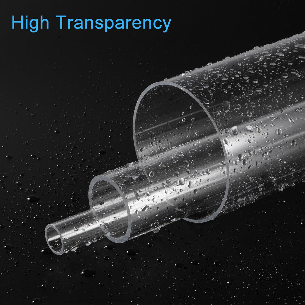 3pcs Plastic Pipe Rigid Tube Clear 0.23"(6mm) ID 0.31"(8mm) OD 6" (150mm) Length