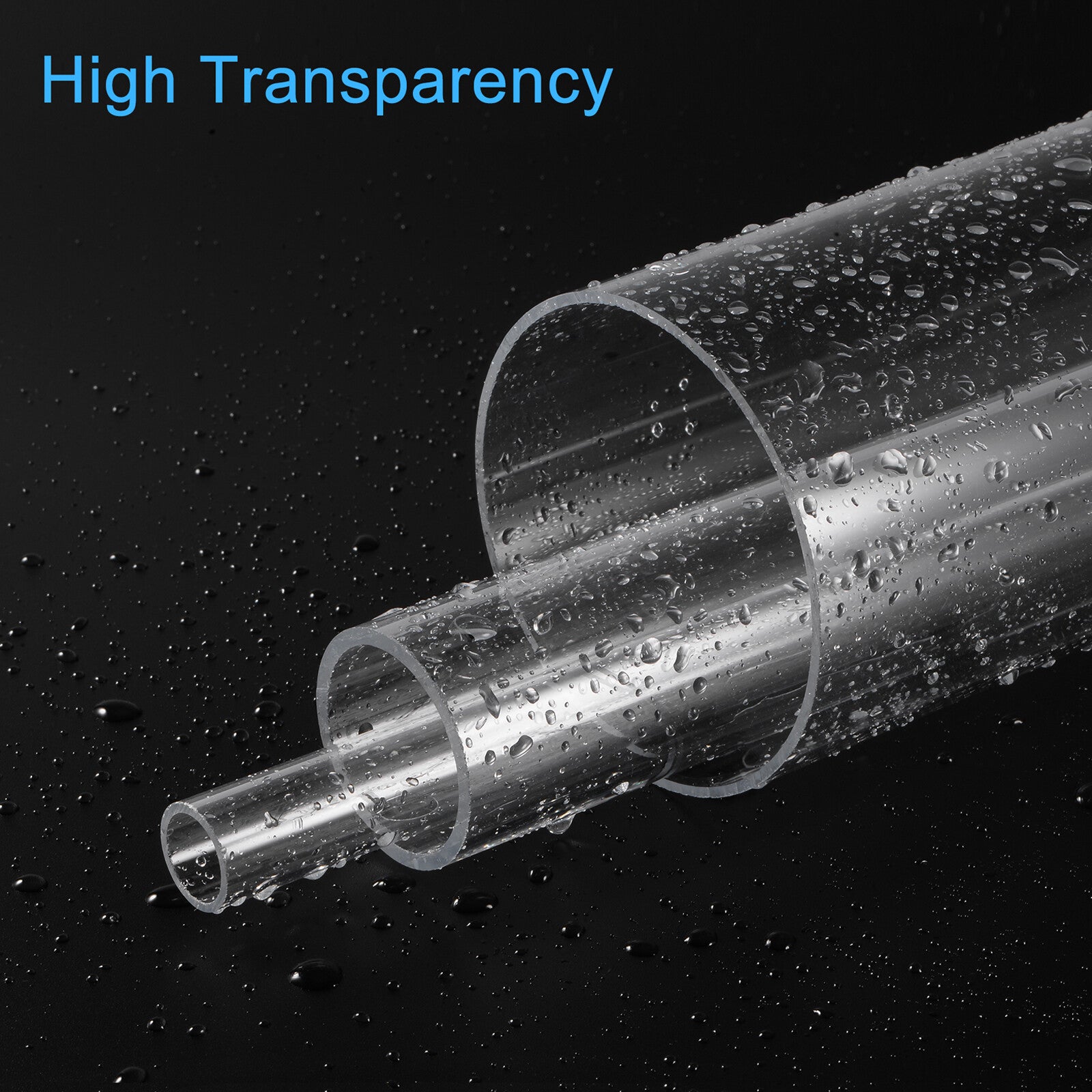 3pcs Plastic Pipe Rigid Tube Clear 0.23"(6mm) ID 0.31"(8mm) OD 6" (150mm) Length