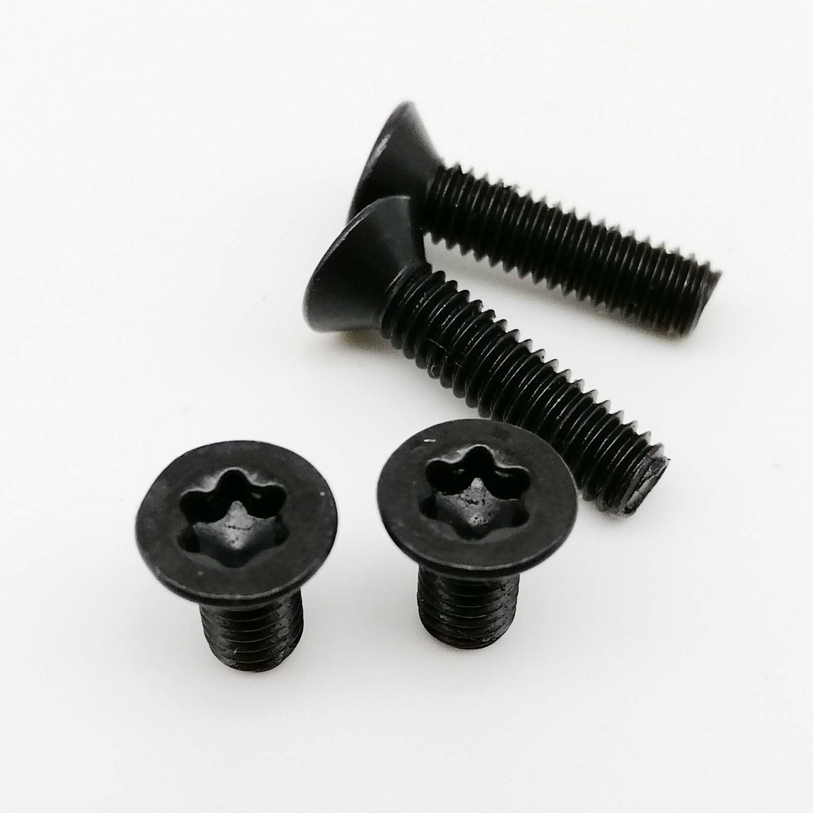 10pcs M4x12mm Black Steel Six-Lobe Torx Head Flat Countersunk Screw Bolt