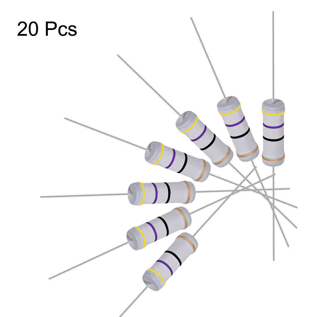20pcs 3W 3 Watt Metal Oxide Layer Resistor Axial Conductor 47 Ohm ±5% Tolerance