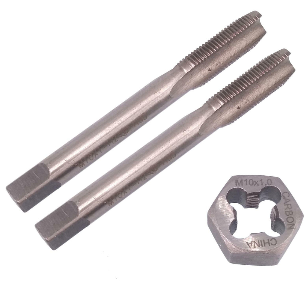 HSS M10x1mm Taper & Plug Tap & M10x1mm Hexagon Die Metric Thread Right Hand Set