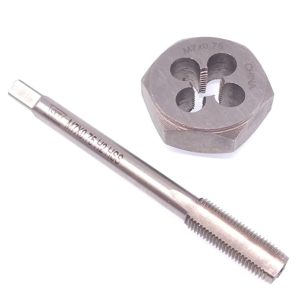US Stock HSS M7 x 0.75mm Tap & 7x0.75mm Hexagon Die Metric Thread Right Hand Set