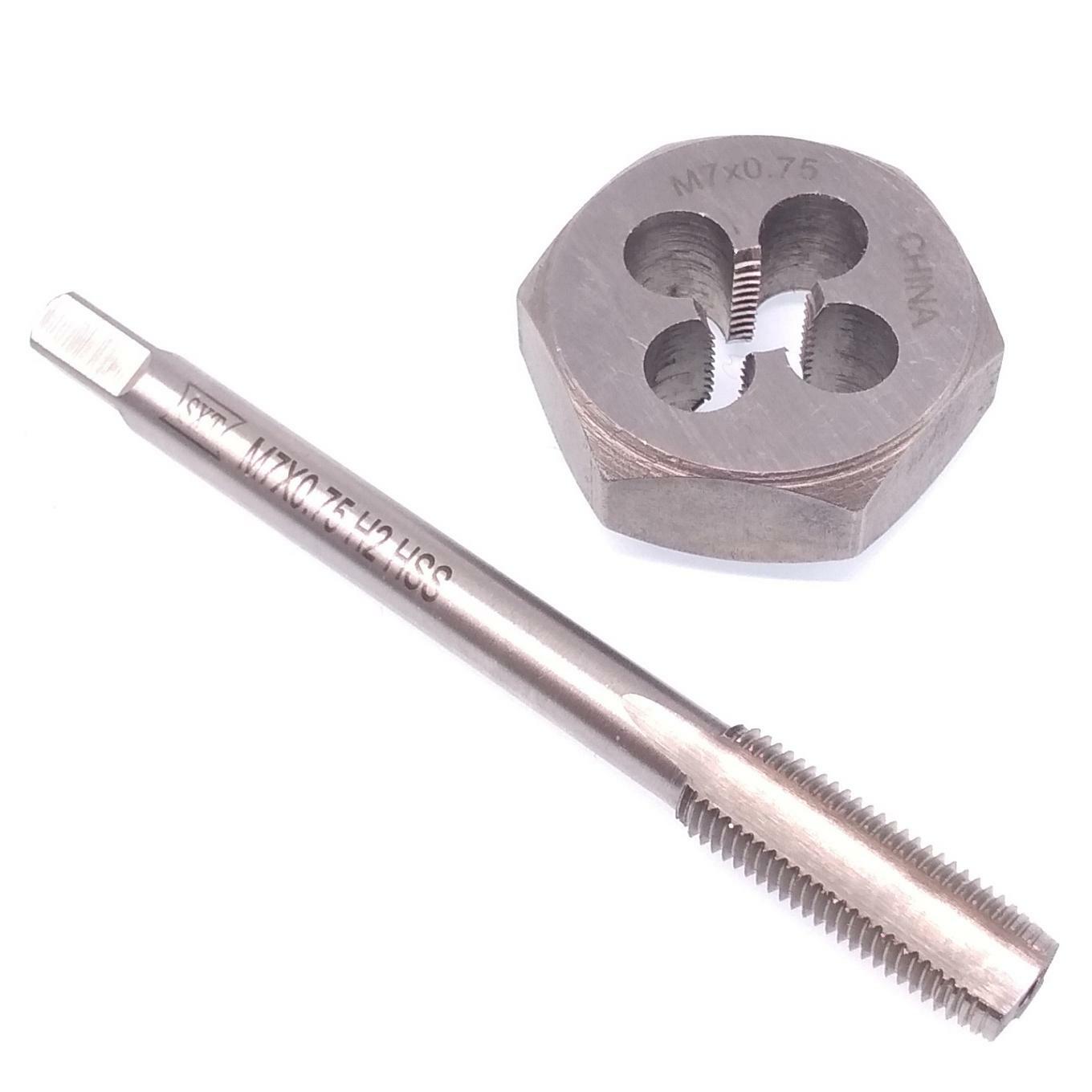US Stock HSS M7 x 0.75mm Tap & 7x0.75mm Hexagon Die Metric Thread Right Hand Set