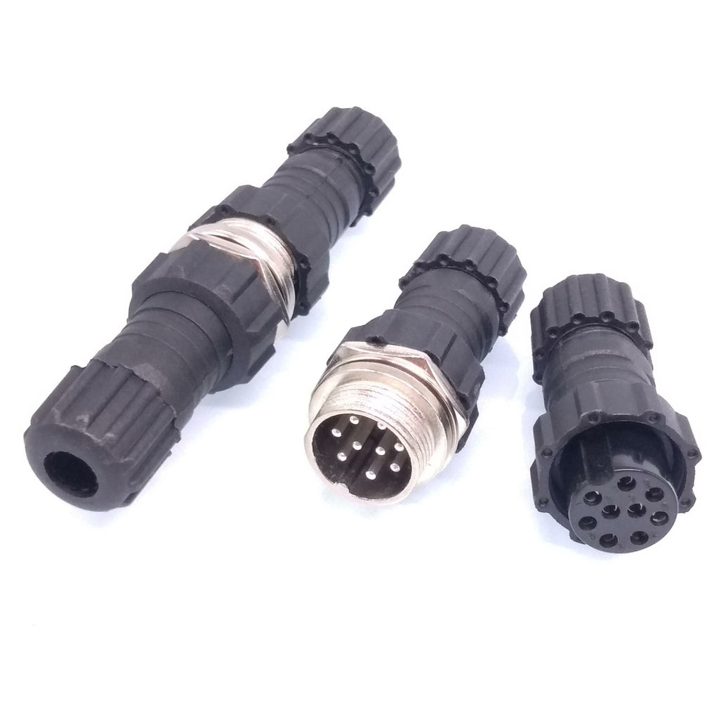 2Sets GX16 Waterproof Aviation Connector Plug Socket Sensor 9pin