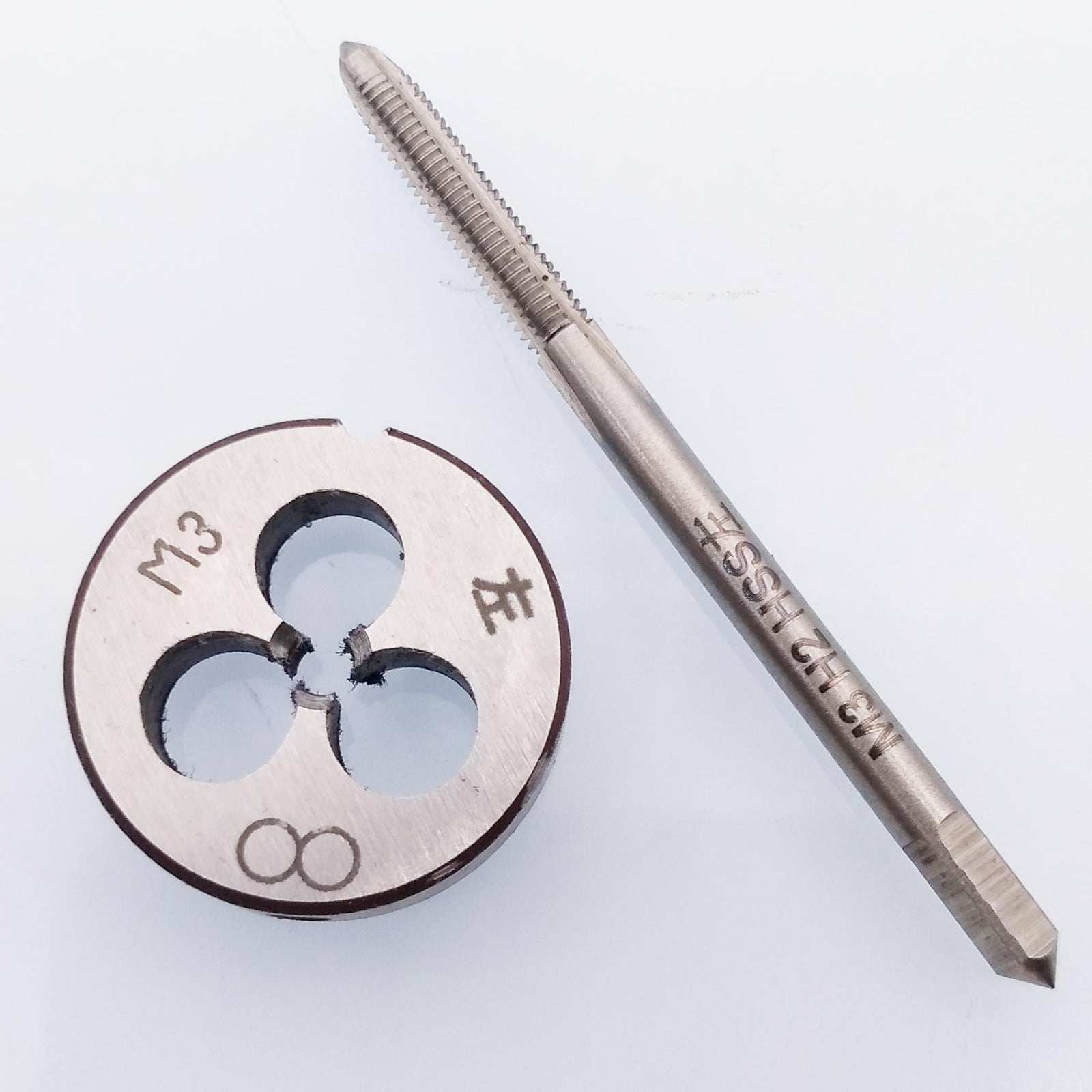 US Stock HSS M3 x 0.5mm Tap & M3 x 0.5mm Die Metric Thread Left Hand