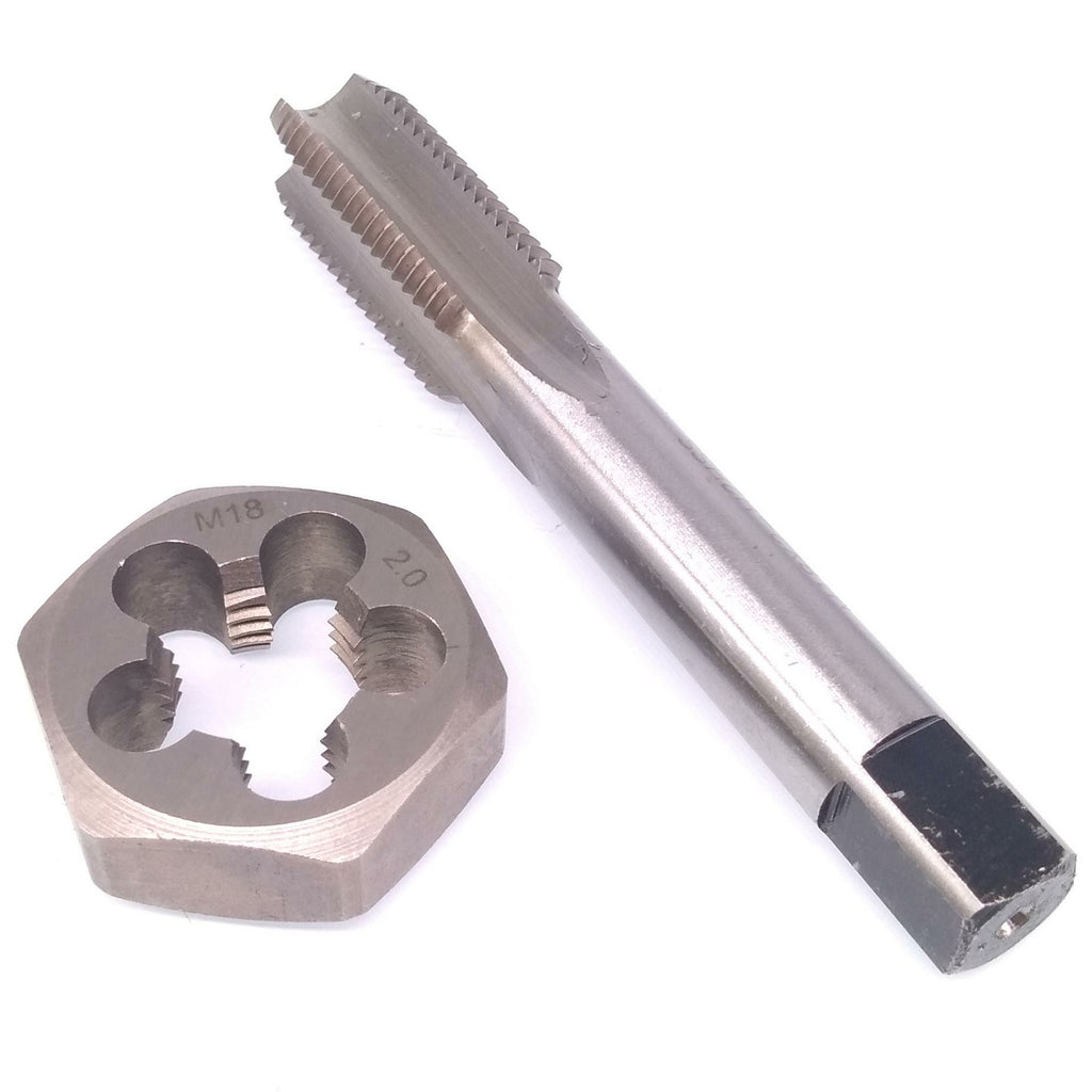 US Stock HSS M18 x 2mm Tap & M18 x 2mm Hexagon Die Metric Thread Right Hand Set