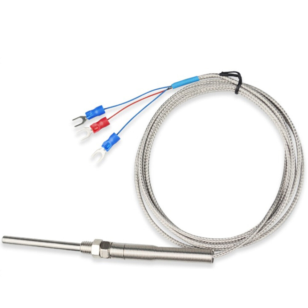 PT100 RTD Temperature Sensor Resistance Thermometer 3-Wire 400℃ Probe 5x50mm 1M