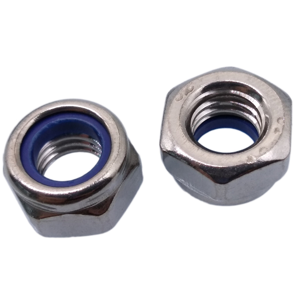 US Stock 20pcs M8 x 1.25mm Nylon Insert Hex Lock Nut DIN985 A2 Stainless Steel