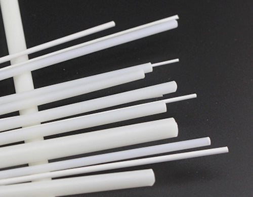 10x ABS Styrene Plastic Round Bar Rod Dia 4mm ±10% length 9.8" 250mm White