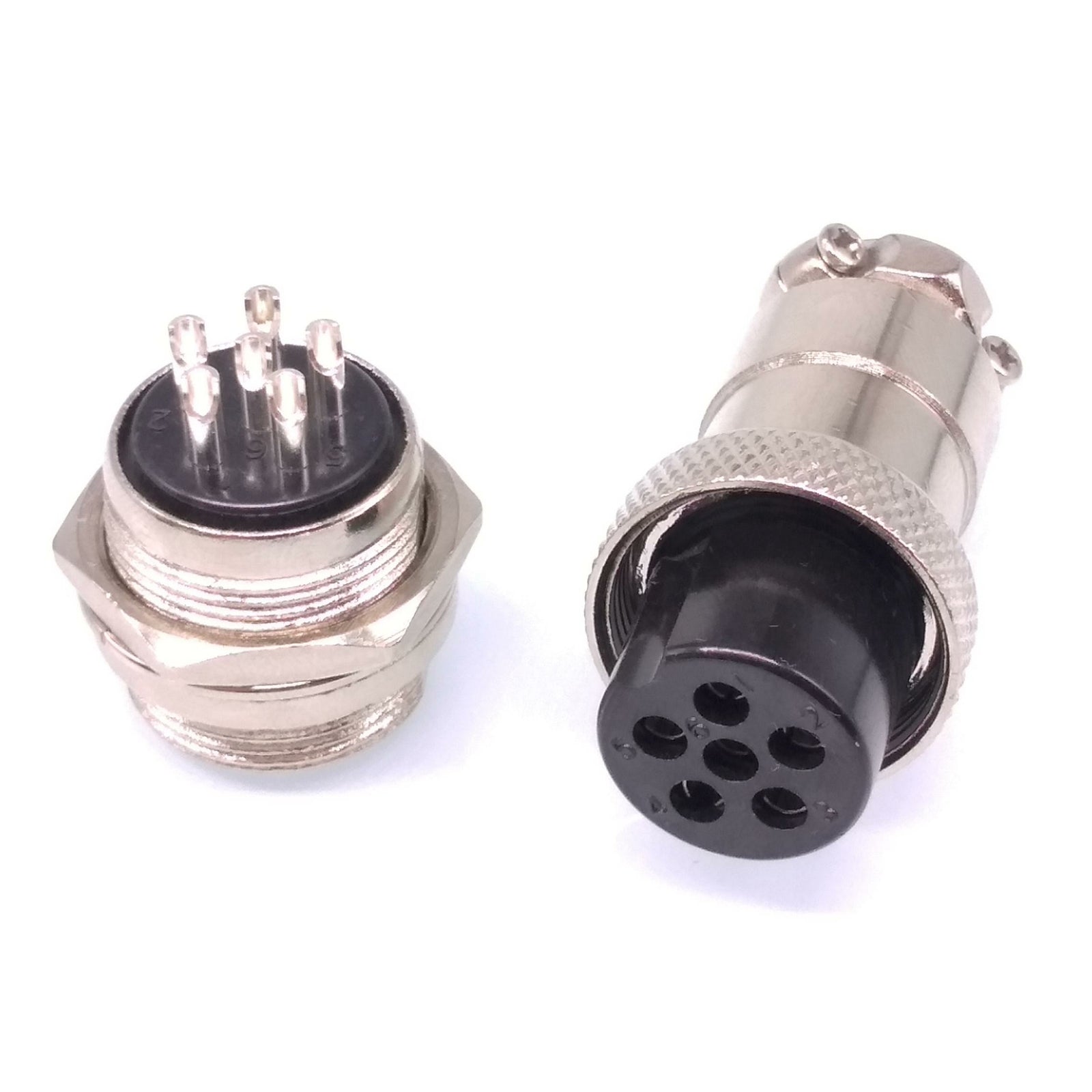 1Set GX20 6Pin 20mm Panel Mounting Metal Aviation Connector Plug + Socket