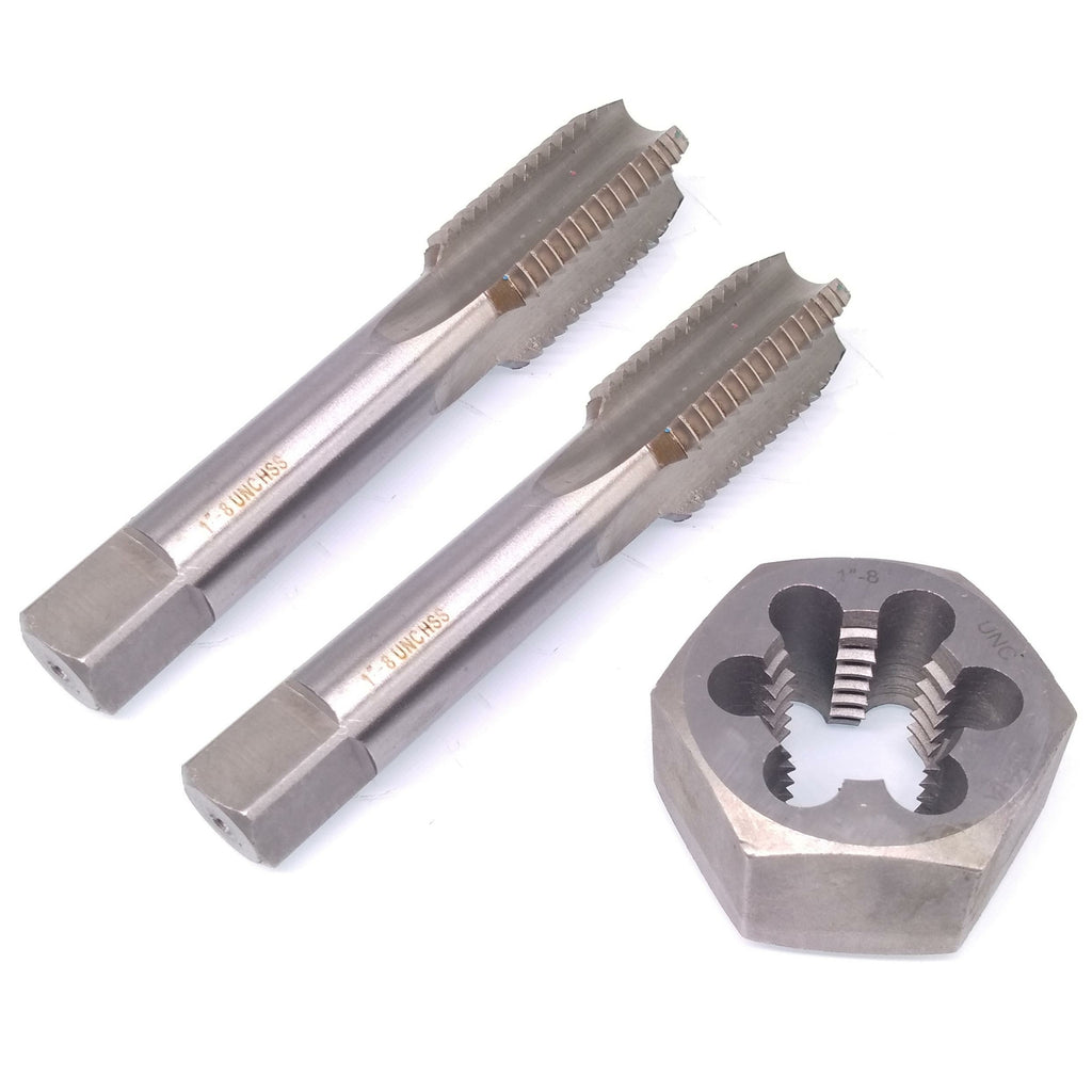 HSS 1"-8 Taper & Plug Tap & 1"-8 Hexagon Die Thread Right Hand Set