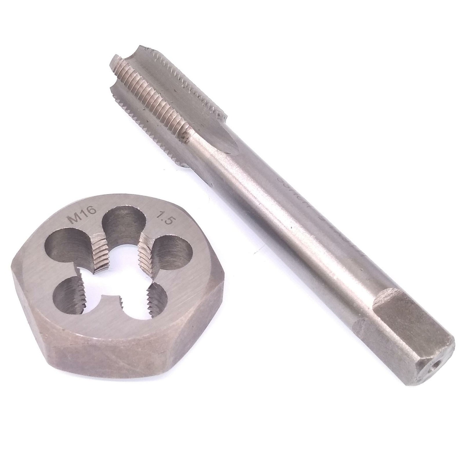 US Stock HSS M16 x 1.5mm Tap & 16x1.5mm Hexagon Die Metric Thread Right Hand Set