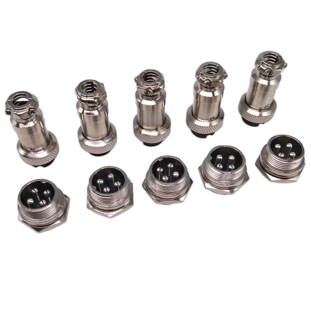 AU Stock 5 Pair Aviation Plug 4 Pin Male Female Panel Wire Connector 16mm GX16-4