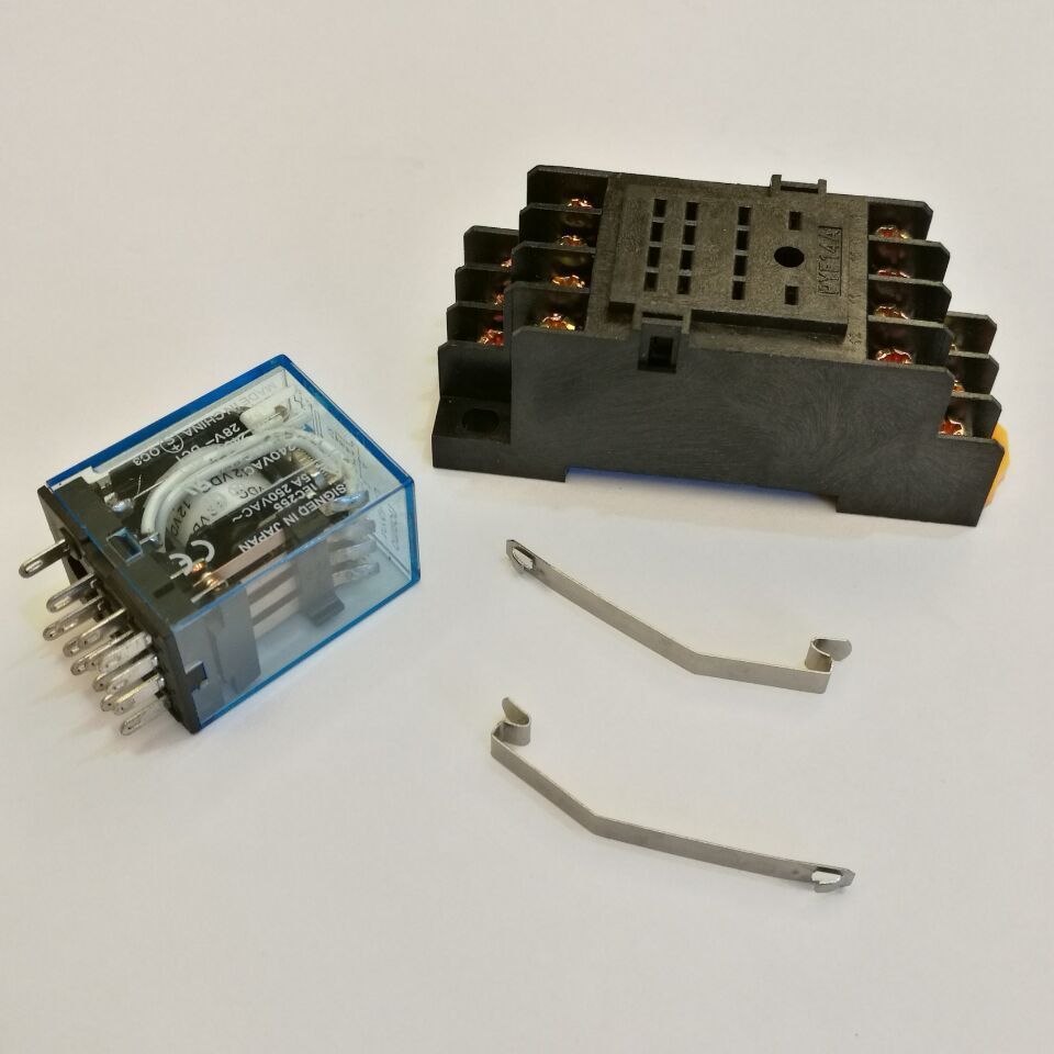 US Stock MY4N-J MY4NJ HH54P-L 12V DC Coil Cube Relay & PYF14A Socket Base