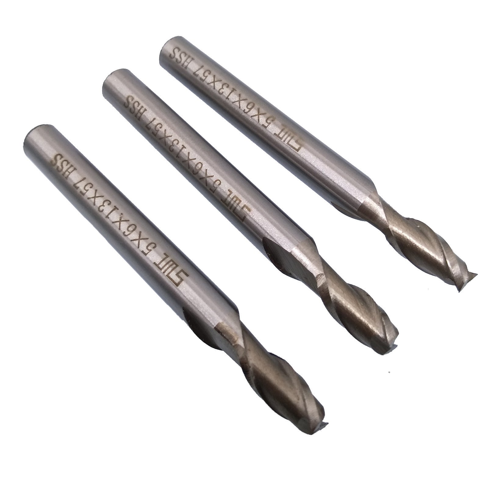 US Stock 3pcs 5mm Two 2 Flute HSS & Aluminium End Mill Cutter CNC Bit