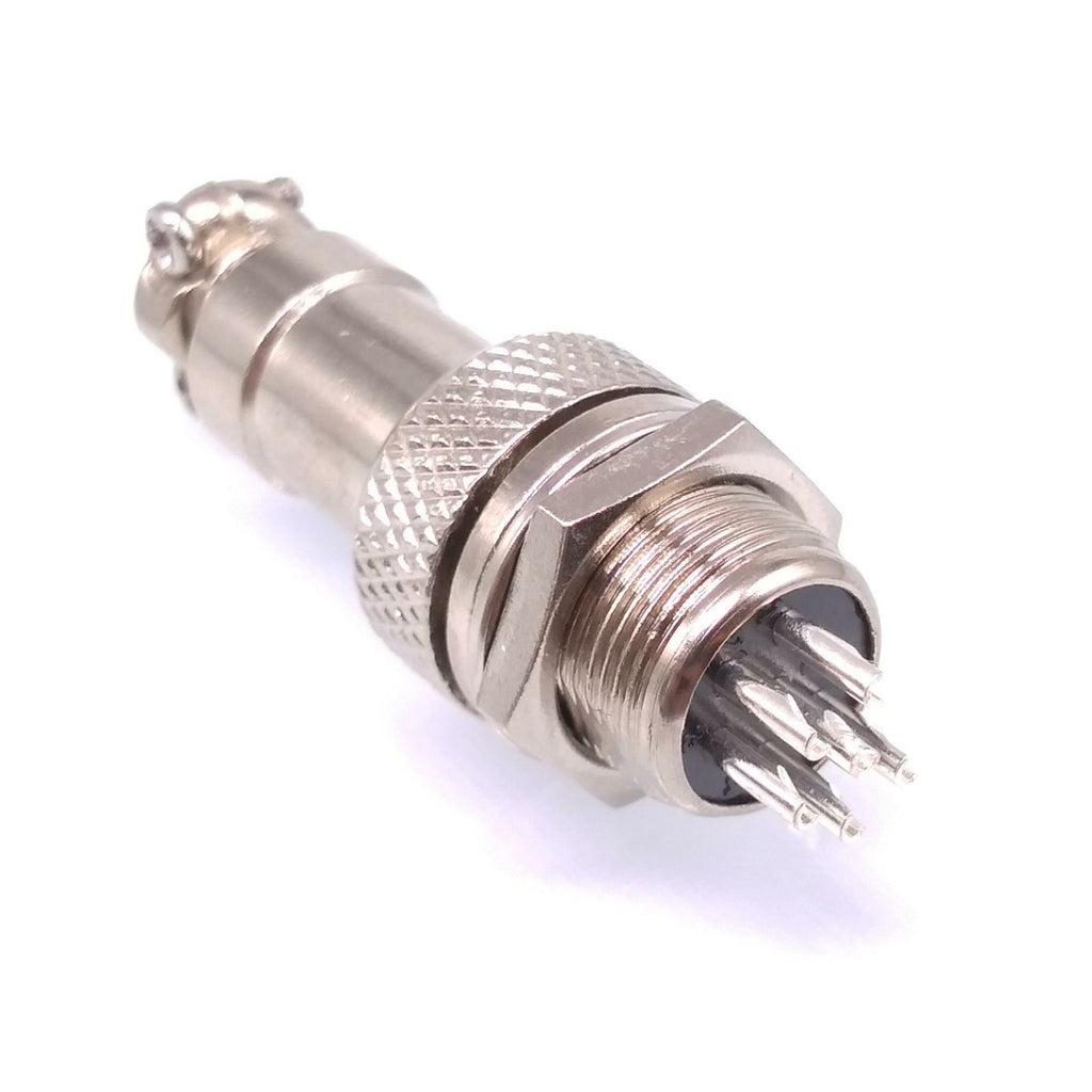 5Sets GX12 6Pin 12mm Panel Mounting Metal Aviation Connector Plug + Socket