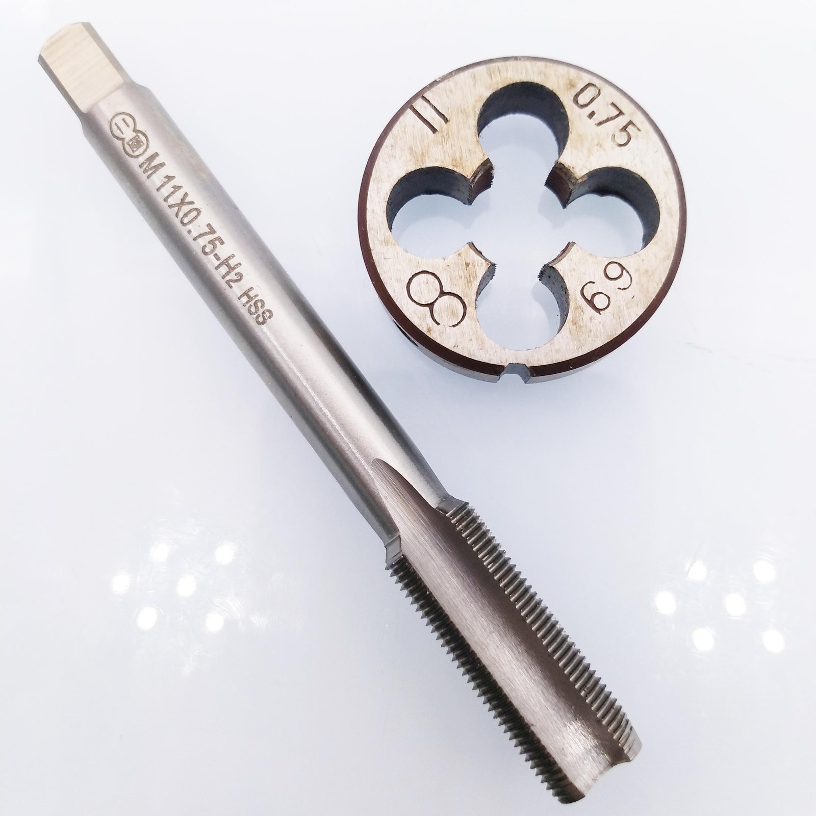 HSS M11 x 0.75mm Tap & M11 x 0.75mm Die Metric Thread Right Hand