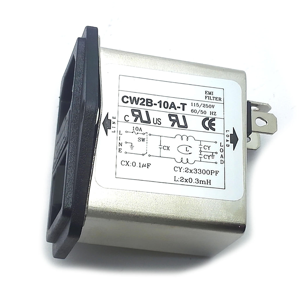 Solder Lug Terminals IEC 320 C14 Power Socket EMI Filter Switch & Fuse Holder 01