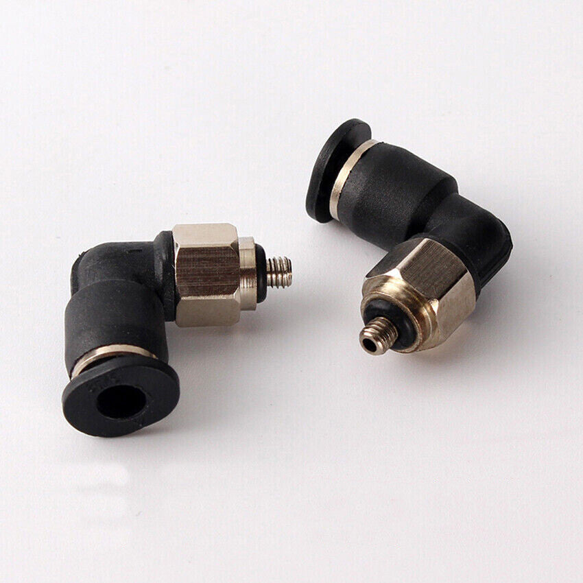 10x Pneumatic Metric Male Thread x Push-in Fittings Elbow Adapter for Tube Hose