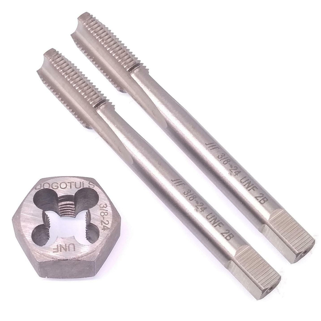 HSS 3/8-24 Taper & Plug Tap & 3/8-24 Hexagon Die Thread Right Hand Set