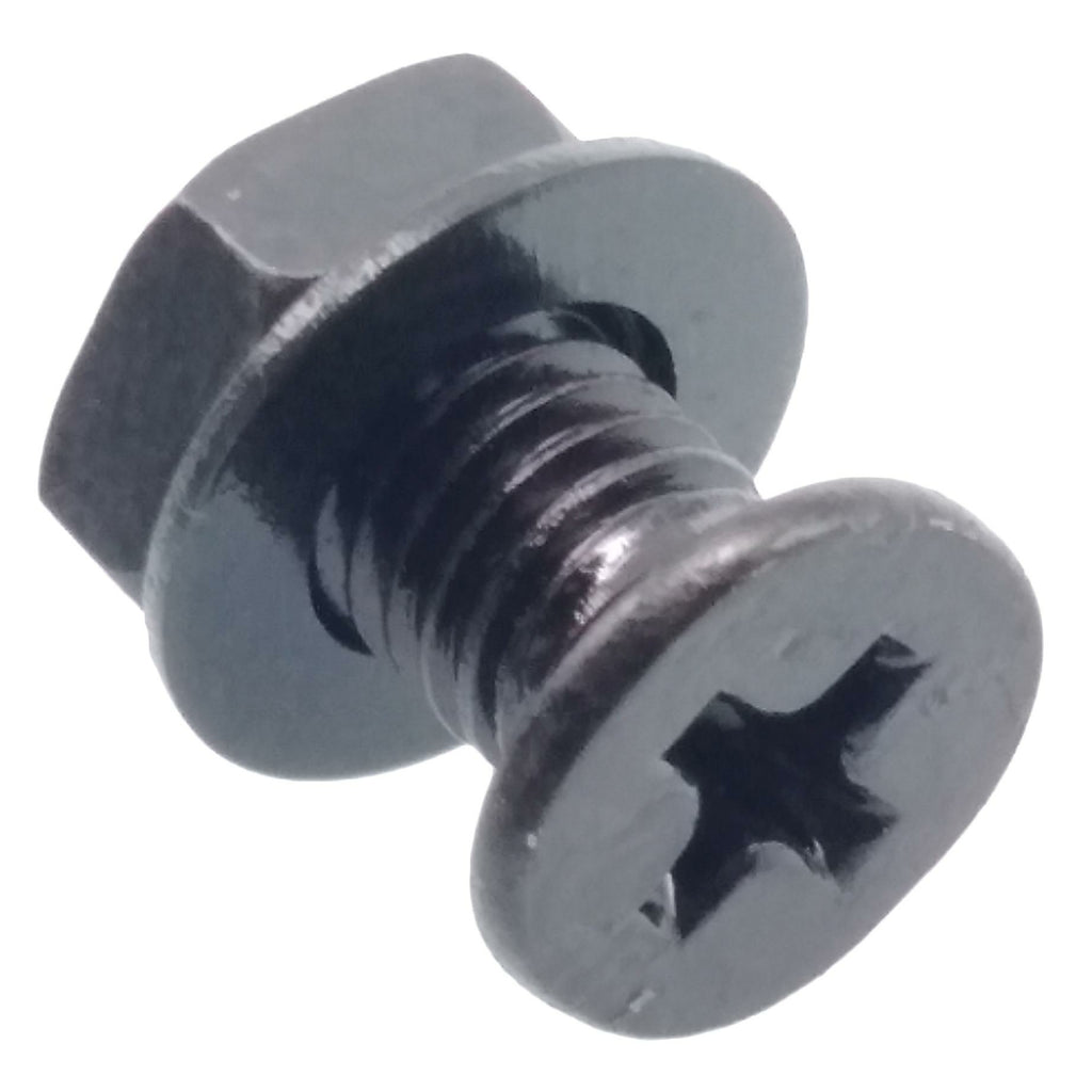 200pcs M5 x 12mm Flat Head Black Screws with Nuts Washers