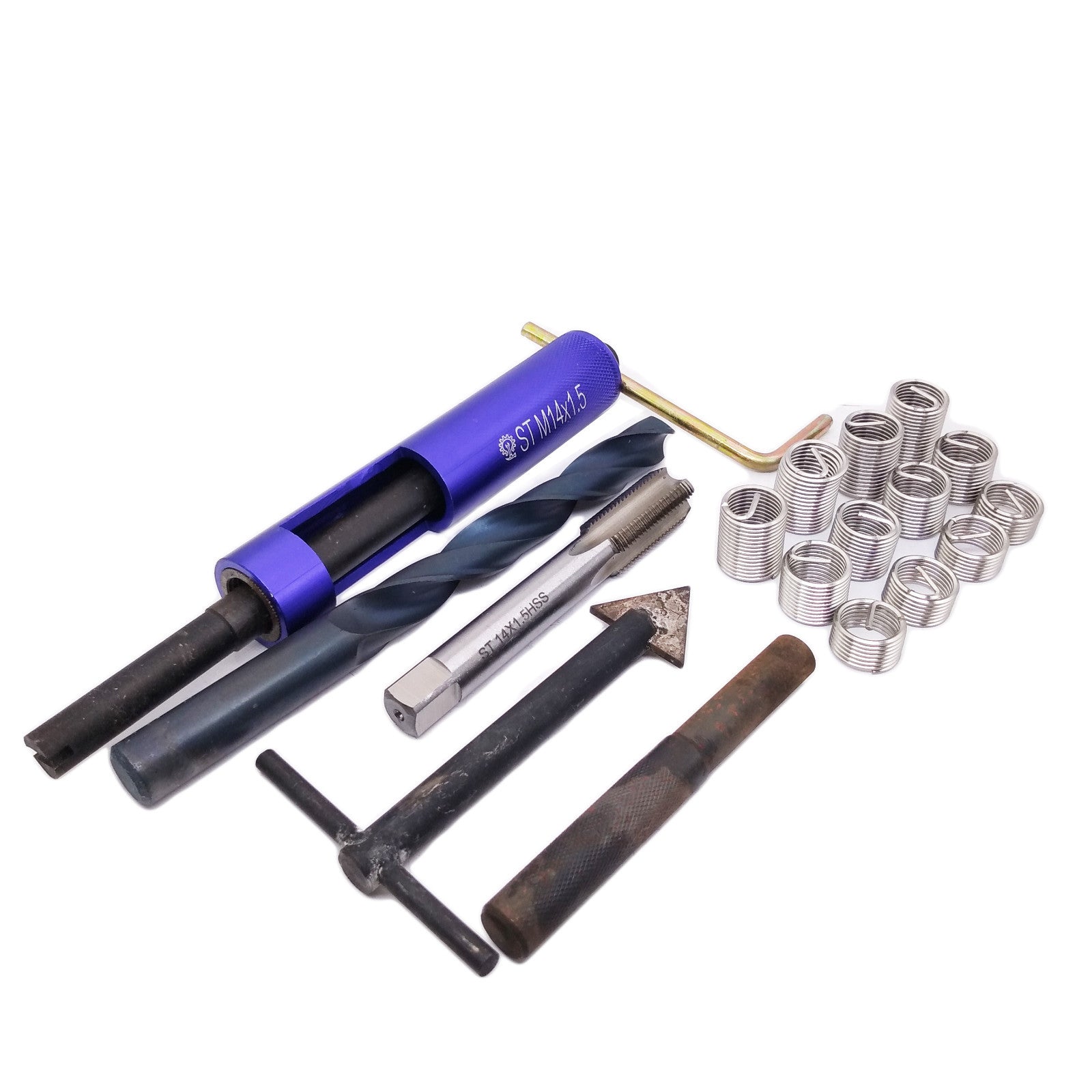 US Stock Thread Repair Kit M14 x 1.5 Drill Tap Extraction Removal Tool 12 Insert