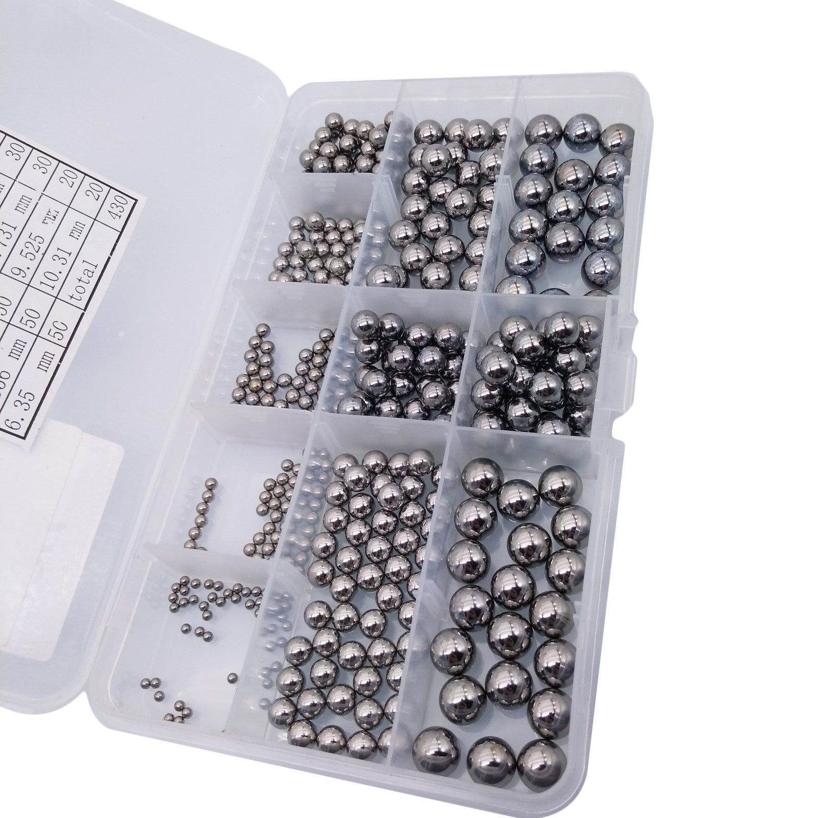US Stock 430pcs Goliath Industrial Steel Chrome Balls Bearing Assortment G10 Kit