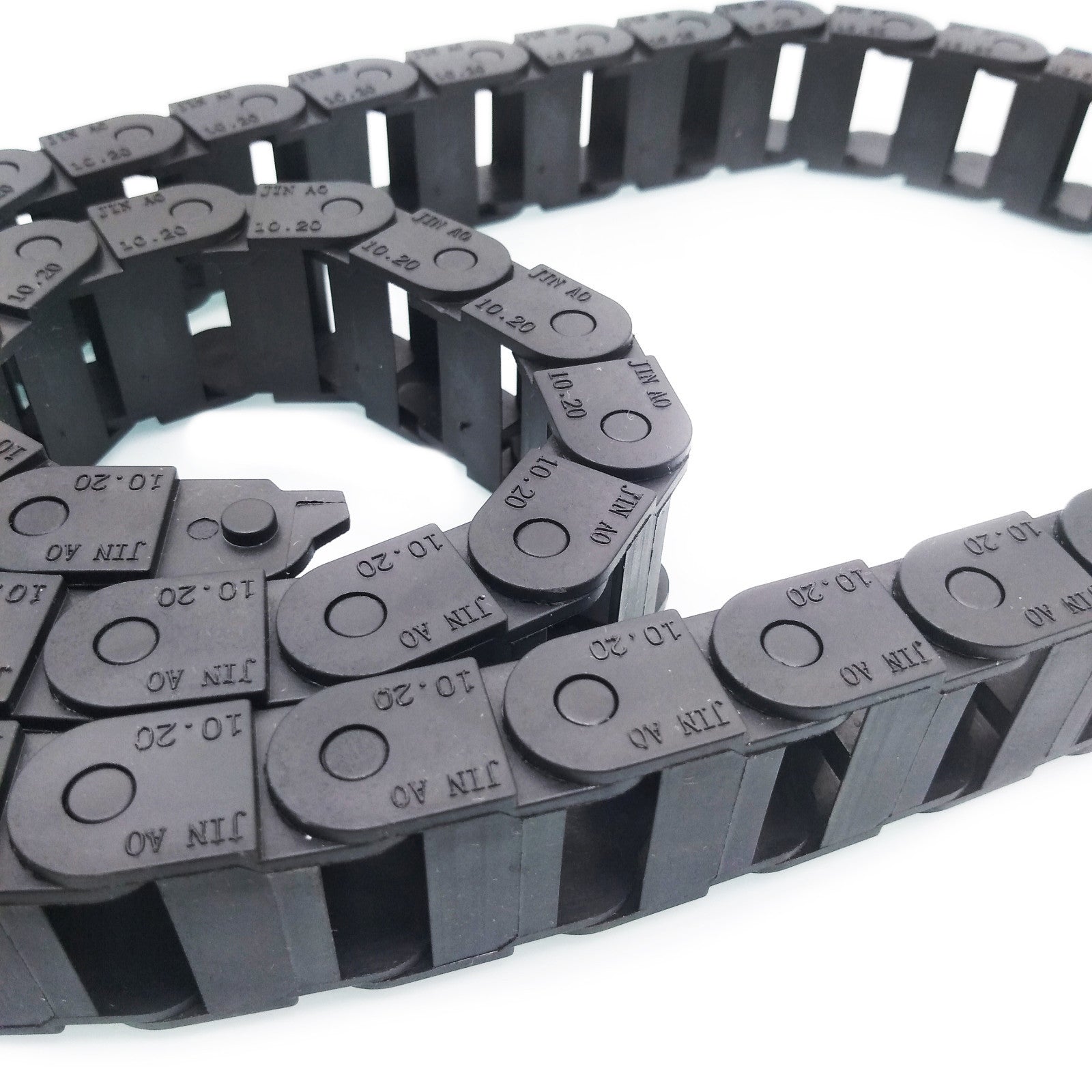 US Stock 2M 2000mm Black Long Nylon Cable Drag Chain Wire Carrier 10 x 20mm