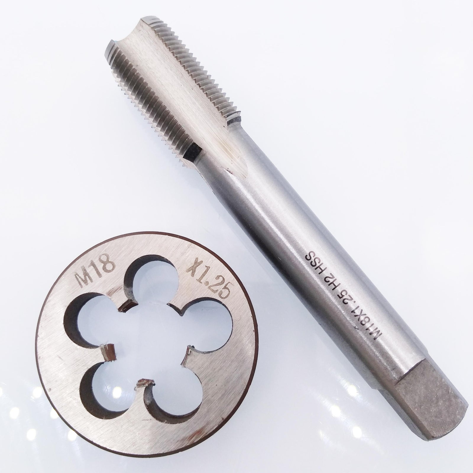 US Stock HSS M18 x 1.25mm Tap & M18 x 1.25mm Die Metric Thread Right Hand