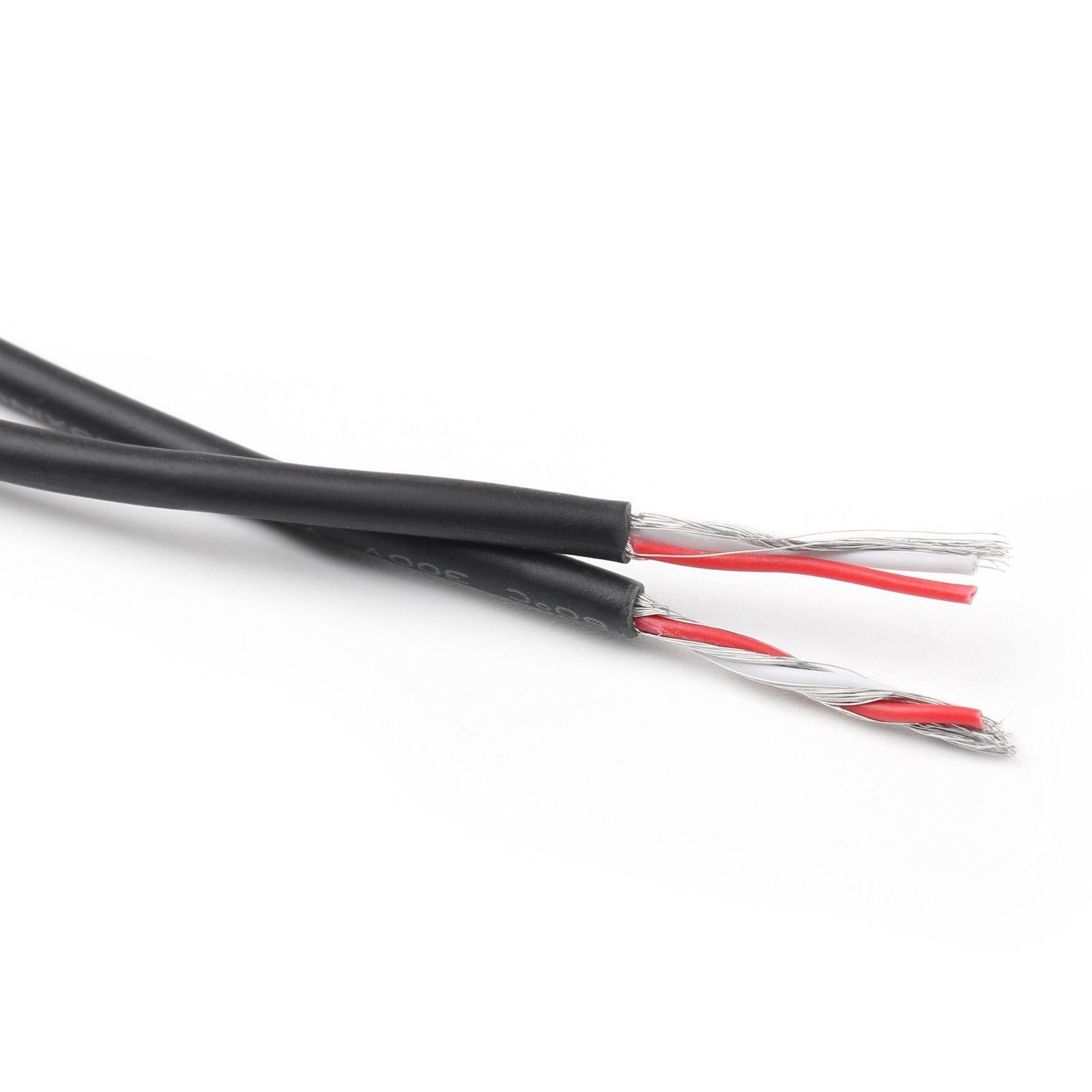 50ft UL2547 2 Core 28AWG Shielded Audio Headphone Signal Cable Wire