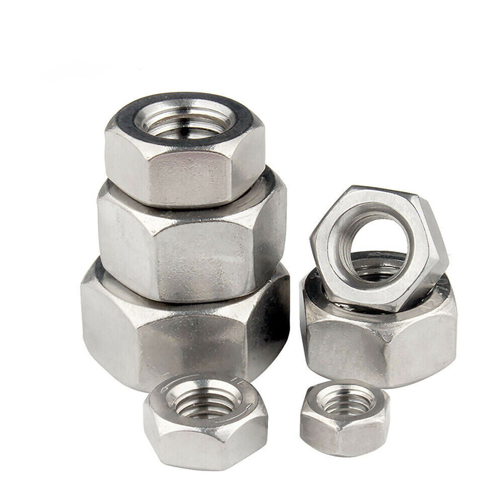 US Stock 1pc Hex Full Nuts Left Hand Reverse Thread M5 Carbon Steel Zinc Plated