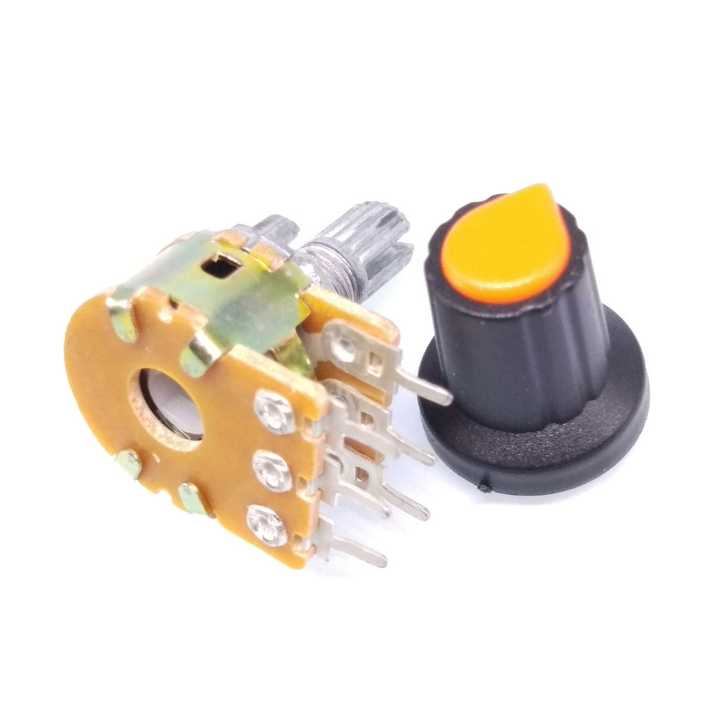 10 Units 100K B100K OHM Linear Taper Rotary Dual Potentiometer POT Orange Knob