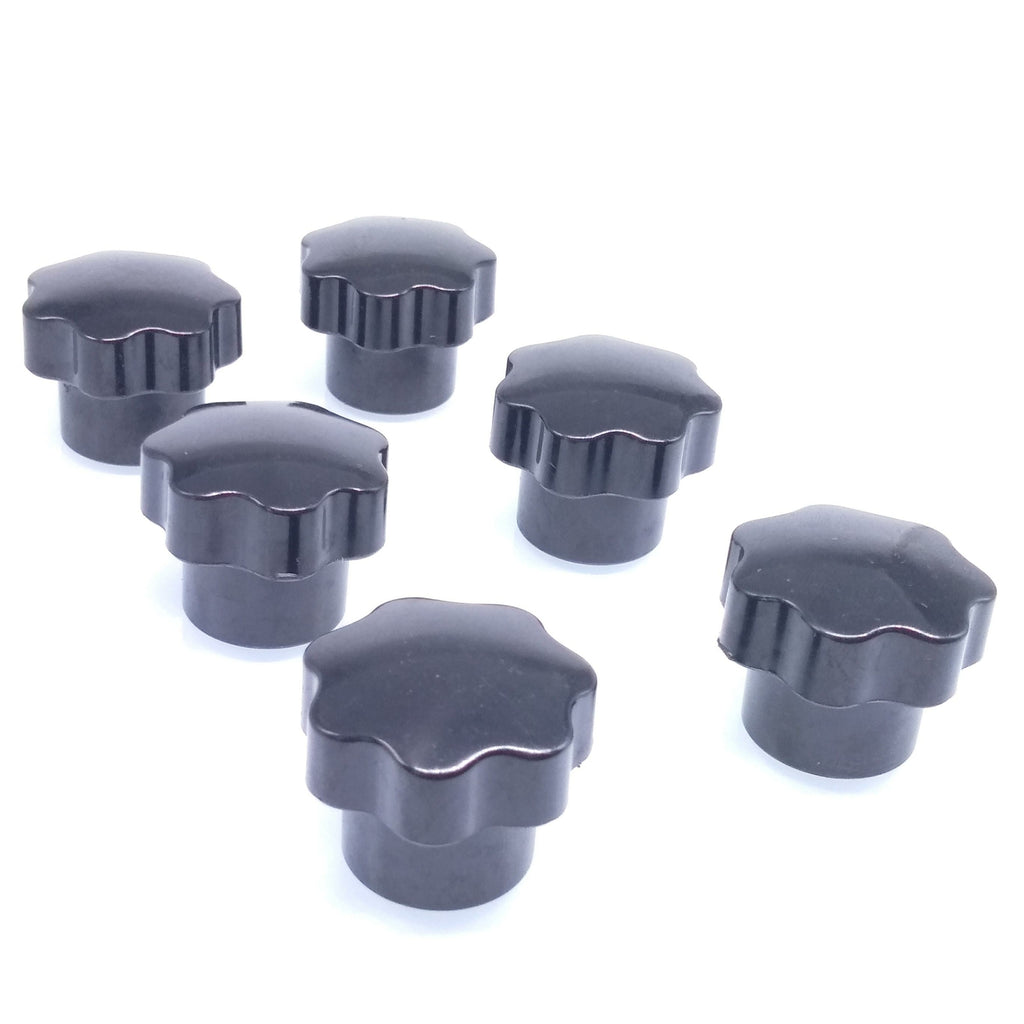 6pcs M6 x 25mm Plum Bakelite Hand Tighten Nuts Handle Star Thumb Nut