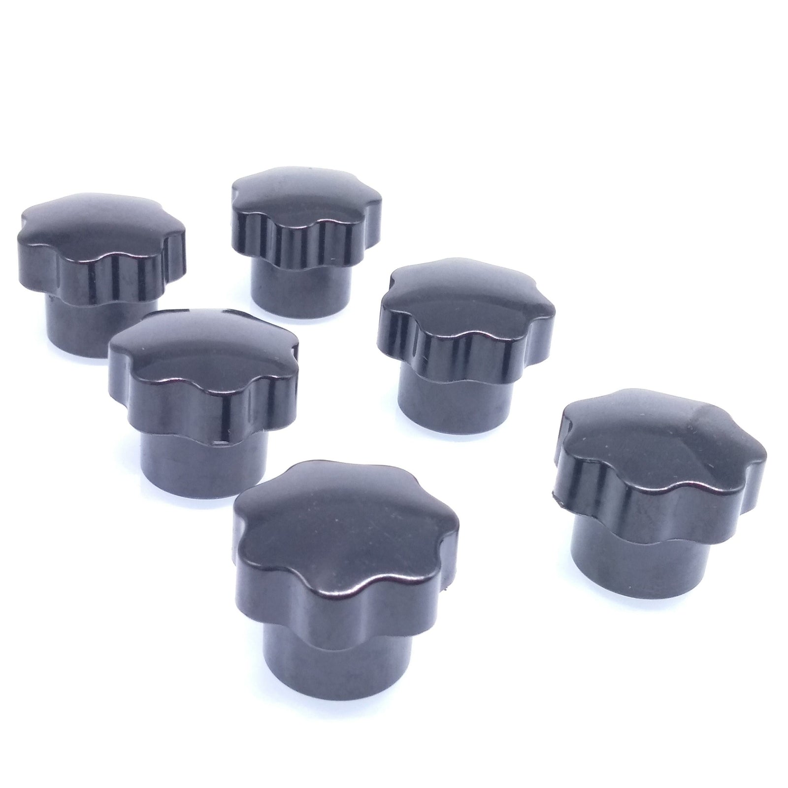 6pcs M6 x 25mm Plum Bakelite Hand Tighten Nuts Handle Star Thumb Nut
