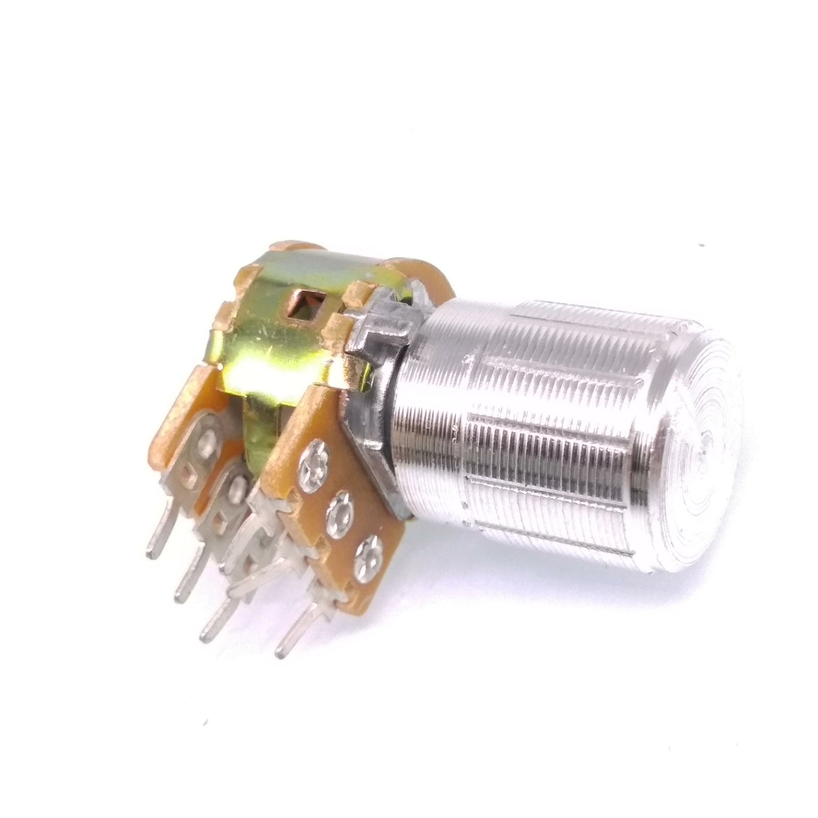 10 Units 100K B100K OHM Linear Taper Rotary Dual Potentiometer POT Silver Knob