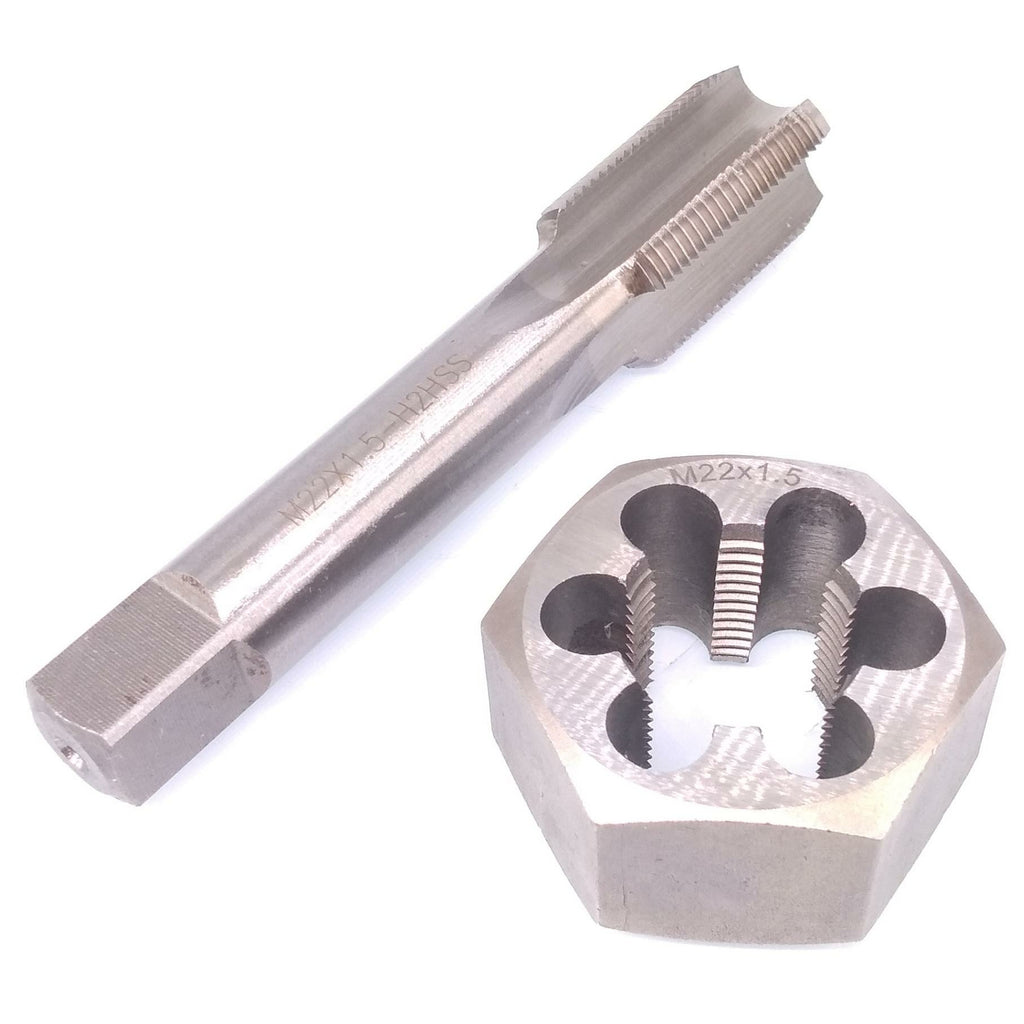 US Stock HSS M22 x 1.5mm Tap & 22x1.5mm Hexagon Die Metric Thread Right Hand Set