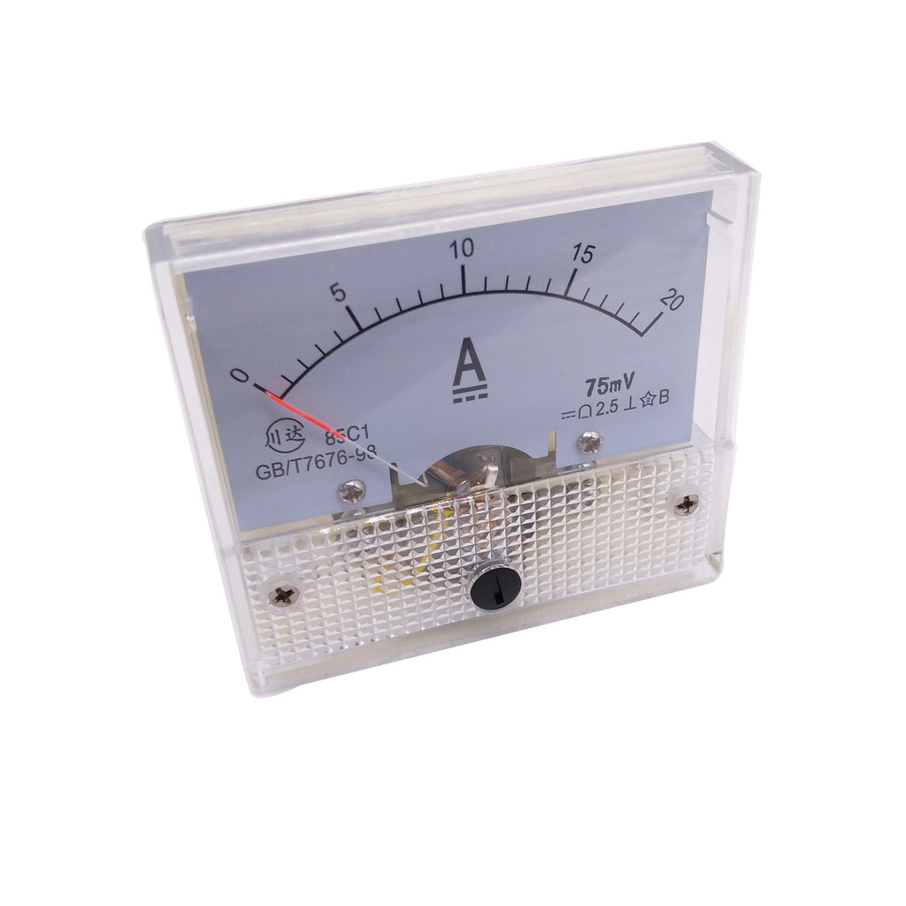 US Stock Analog Panel AMP Current Ammeter Meter Gauge 85C1 0-20A DC & Shunt