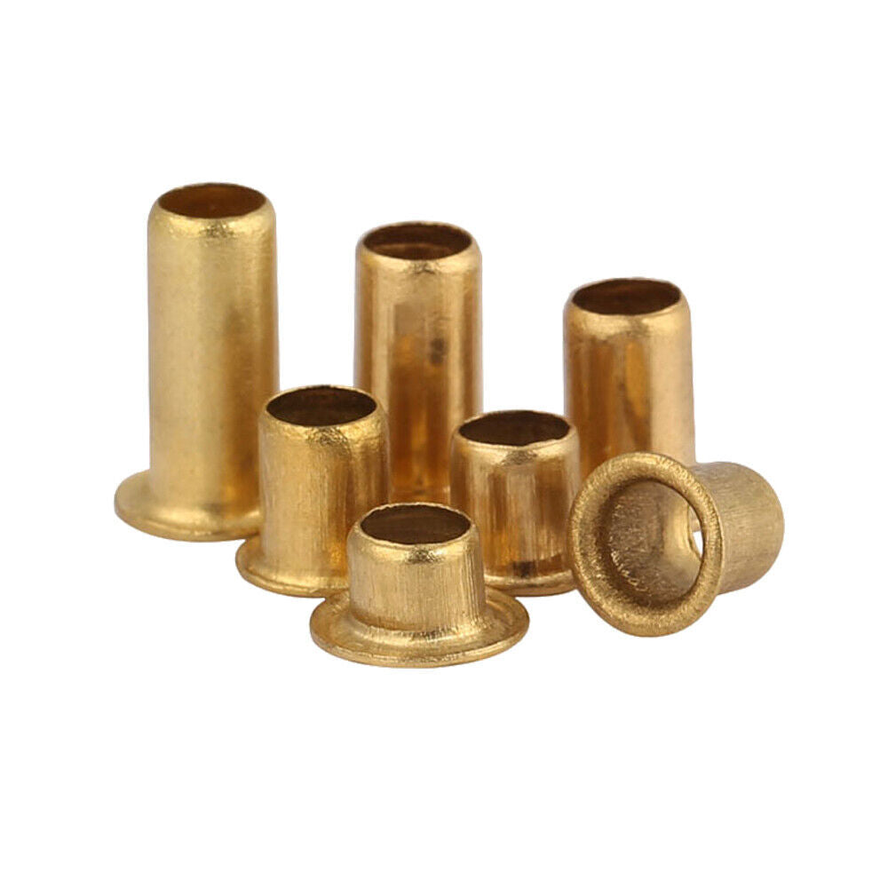US Stock 100Pcs M0.9 x2.5mm Brass Hollow Tubular Rivets Eyelet DIY